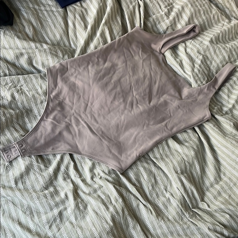 Abercrombie & Fitch Gray Bodysuit with Thin Straps